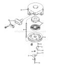 Rewind Starter Diagram and Parts List for 38015 0000001-0999999 - 1980 Toro Snow Blower