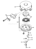 Rewind Starter Diagram and Parts List for 38045 3000001-3999999 - 1983 Toro Snow Blower
