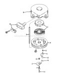 Rewind Starter Diagram and Parts List for 38050 0000001-0999999 - 1980 Toro Snow Blower
