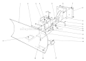 Grader Blade Assembly Diagram and Parts List for 38050 0000001-0999999 - 1980 Toro Snow Blower
