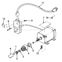 Starter Motor Kit Diagram and Parts List for 38050 4000001-4999999 - 1984 Toro Snow Blower