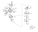 Carburetor Diagram and Parts List for 38050 4000001-4999999 - 1984 Toro Snow Blower