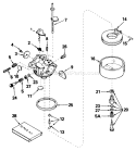 Carburetor Diagram and Parts List for 38050 7000001-7999999 - 1987 Toro Snow Blower
