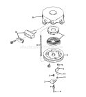 Rewind Starter Diagram and Parts List for 38050 9000001-9999999 - 1979 Toro Snow Blower