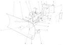Grader Blade Assembly Diagram and Parts List for 38052C 8000001-8999999 - 1988 Toro Snow Blower