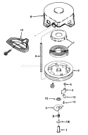 Rewind Starter Diagram and Parts List for 38052 8000001-8999999 - 1988 Toro Snow Blower