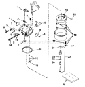 Carburetor Diagram and Parts List for 38054 0000001-0999999 - 1990 Toro Snow Blower