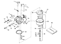 Carburetor Diagram and Parts List for 38054 3900001-3999999 - 1993 Toro Snow Blower
