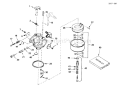 Carburetor Diagram and Parts List for 38054 5900001-5999999 - 1995 Toro Snow Blower