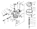 Carburetor Diagram and Parts List for 38052 69000001-69999999 - 1996 Toro Snow Blower