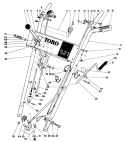 Handle Assembly Diagram and Parts List for 38056 6000001-6999999 - 1986 Toro Snow Blower