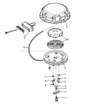 Rewind Starter Diagram and Parts List for 38080 0000001-0999999 - 1980 Toro Snow Blower