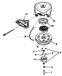 Rewind Starter Diagram and Parts List for 38080 1000001-1999999 - 1991 Toro Snow Blower