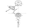 Rewind Starter Diagram and Parts List for 38080 3900001-3999999 - 1993 Toro Snow Blower