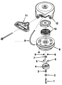 Rewind Starter Diagram and Parts List for 38080 8000001-8999999 - 1988 Toro Snow Blower