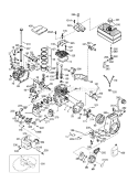 Engine Assembly Diagram and Parts List for 38084 7900001-7999999 - 1997 Toro Snow Blower