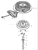 Recoil Starter Diagram and Parts List for 38087 240000001-240999999 - 2004 Toro Snow Blower