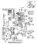 Engine Diagram and Parts List for 38095 7000001-7999999 - 1987 Toro Snow Blower