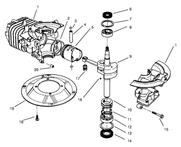 Crankshaft Assembly (Model No. 47ps5-7)(Model No. 22045b)(Model No. 47pt6-7)(Model No. 22045) Diagram and Parts List for 22045B 6900001 - 6999999 Toro Lawn Mower