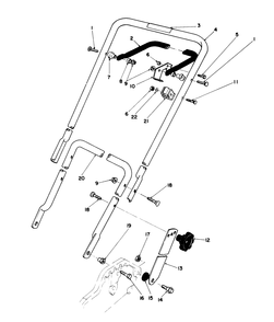 Handle Assembly Diagram and Parts List for 20586 0000001 - 0999999 Toro Lawn Mower