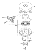 Rewind Starter Diagram and Parts List for 38100 0000001-0999999 - 1980 Toro Snow Blower