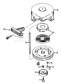 Rewind Starter Diagram and Parts List for 38115C 0000001-0999999 - 1990 Toro Snow Blower