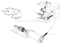 Starter Motor and Switch Assembly Diagram and Parts List for 38115C 0000001-0999999 - 1990 Toro Snow Blower