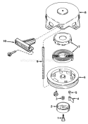 Rewind Starter Diagram and Parts List for 38115C 7000001-7999999 - 1987 Toro Snow Blower