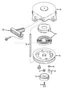 Shroud & Rewind Starter Diagram and Parts List for 38120 0100000-0499999 - 1980 Toro Snow Blower