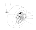 Wheel Assembly Diagram and Parts List for 38160 6000001-6999999 - 1986 Toro Snow Blower