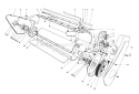 Lower Main Frame Assembly Diagram and Parts List for 38165C 6000001-6999999 - 1986 Toro Snow Blower