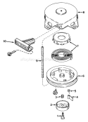 Rewind Starter Diagram and Parts List for 38165 8000001-8999999 - 1988 Toro Snow Blower