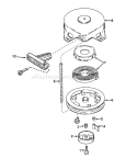Recoil Starter Diagram and Parts List for 38170 3900001-3999999 - 1993 Toro Snow Blower