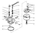 Carburetor Diagram and Parts List for 38170 6900001-6999999 - 1996 Toro Snow Blower