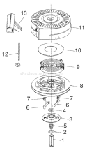 Recoil Starter Diagram and Parts List for 38175 7900001-7999999 - 1997 Toro Snow Blower