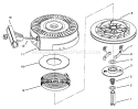 Recoil Starter Diagram and Parts List for 38176 5900001-5999999 - 1995 Toro Snow Blower