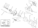 Starter Motor Assembly & Switch Housing Diagram and Parts List for 38176 5900001-5999999 - 1995 Toro Snow Blower