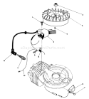 Flywheel and Magneto Assembly Diagram and Parts List for 38180 8000001-8999999 - 1988 Toro Snow Blower