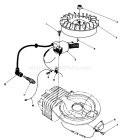 Flywheel and Magneto Assembly Diagram and Parts List for 38180 0007974-0008194 - 1990 Toro Snow Blower