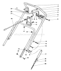 Handle Assembly Diagram and Parts List for 38180 0007974-0008194 - 1990 Toro Snow Blower