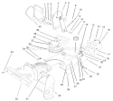Housing, Upper Shroud and Chute Assembly Diagram and Parts List for 38183 210000001-210999999 - 2001 Toro Snow Blower