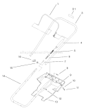 Handle and Lower Shroud Assembly Diagram and Parts List for 38183 230000001-230999999 - 2003 Toro Snow Blower