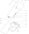 Handle and Lower Shroud Assembly Diagram and Parts List for 38183 250000001-250999999 - 2005 Toro Snow Blower