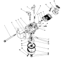Carburetor Assembly Diagram and Parts List for 38185C 8000001-8999999 - 1988 Toro Snow Blower