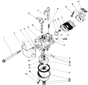 Carburetor Assembly Diagram and Parts List for 38186 0000001-0999999 - 1990 Toro Snow Blower