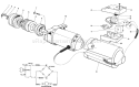 Starter Motor & Switch Housing Assembly Diagram and Parts List for 38186 0000001-0999999 - 1990 Toro Snow Blower