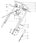Handle Assembly Diagram and Parts List for 38186 0000001-0999999 - 1990 Toro Snow Blower