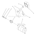 Starter Motor & Switch Housing Assembly Diagram and Parts List for 38186 2000001-2999999 - 1992 Toro Snow Blower
