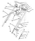 Handle Assembly Diagram and Parts List for 38186 6900001-6999999 - 1996 Toro Snow Blower