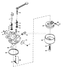 Carburetor Diagram and Parts List for 38190 39000001-39999999 - 1993 Toro Snow Blower